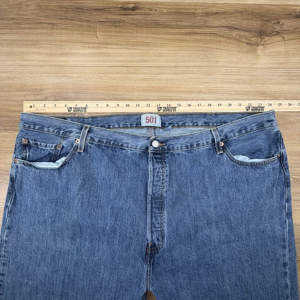 Vtg Levis 501 Button Fly Jeans 48x32‎ Denim Y2K Med Wash - Picture 6 of 7